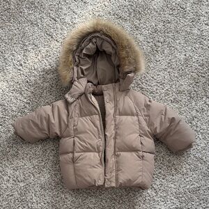 Zara Beige Feather Outerwear